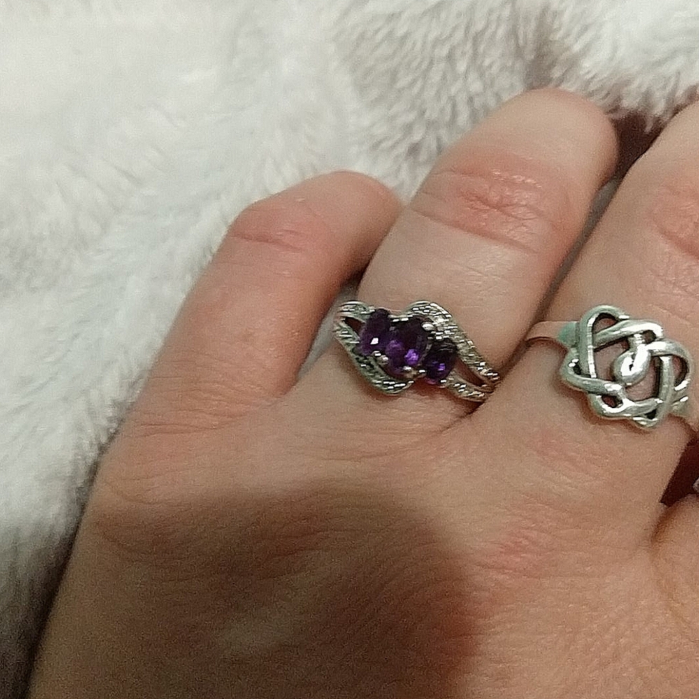Beautiful Amethyst and White Topaz Ring